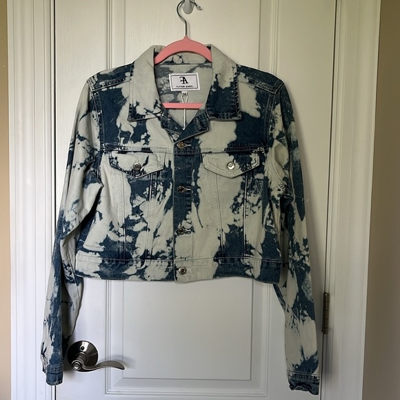 🆕 Flying Angel Denim Jacket Tie-Dye Size Medium Blue/White - Picture 4 of 11